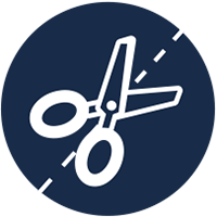 Ausschneiden Scheeren Symbol